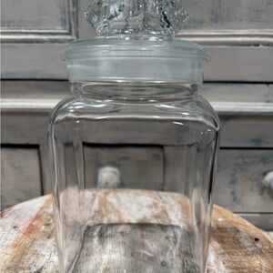 Vintage Square Apothecary Canister Storage Jar 9.5”